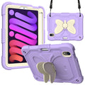 For iPad mini 7 2021 Protective Case with Butterfly Shape Holder & Pen Slot