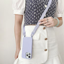 For iPhone 13 Elastic Silicone Protective Case with Wide Neck Lanyard