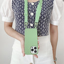 For iPhone 13 Elastic Silicone Protective Case with Wide Neck Lanyard