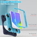 For iPad mini 6 Silicone + PC Protective Case with Holder & Shoulder Strap