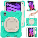 For iPad mini 6 Silicone + PC Protective Case with Holder & Shoulder Strap