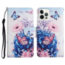 For iPhone 12 Pro Max Painted Pattern Horizontal Flip Leather Case with Holder & Card Slot & Wallet