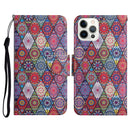 For iPhone 12 Pro Max Painted Pattern Horizontal Flip Leather Case with Holder & Card Slot & Wallet