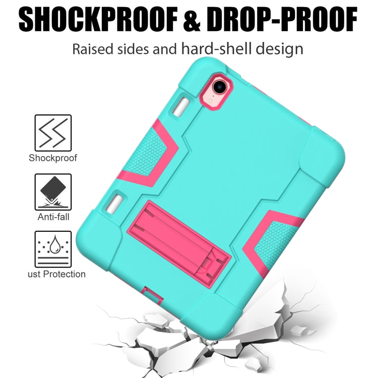 For iPad Mini 7 Shockproof Silicone + PC Protective Case with Holder & Pen Slot