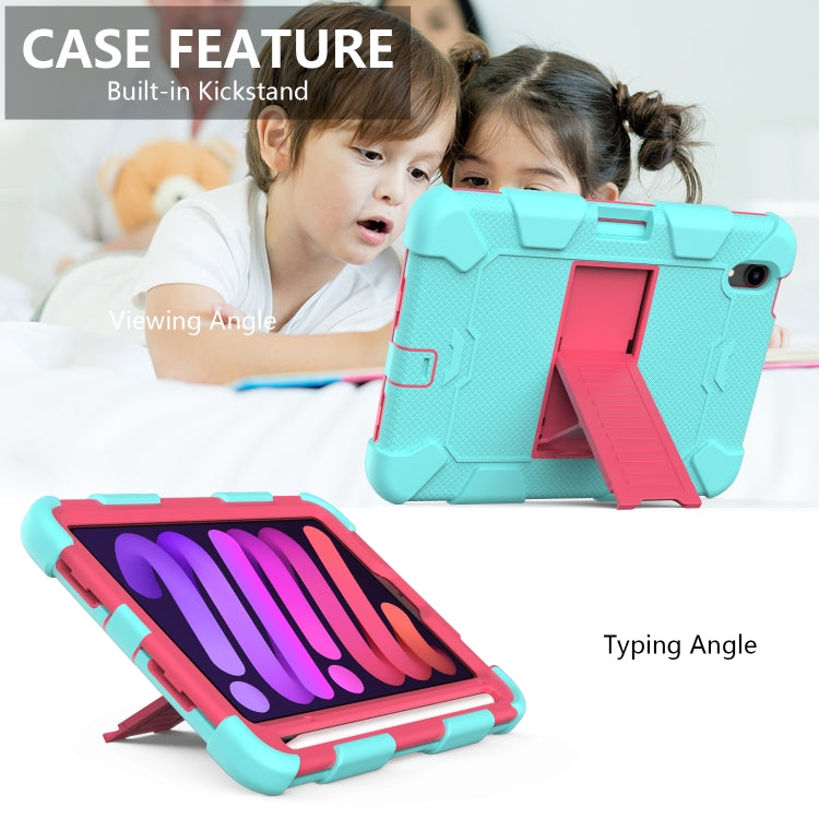 For iPad Mini 6 Shockproof Silicone + PC Protective Case with Holder & Pen Slot