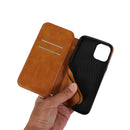 For iPhone 13 Pro Strong Magnetic Closure PU + TPU Leather Case with Card Slots & Holder