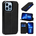 For iPhone 13 Pro Strong Magnetic Closure PU + TPU Leather Case with Card Slots & Holder