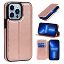 For iPhone 13 Pro Strong Magnetic Closure PU + TPU Leather Case with Card Slots & Holder