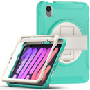 For iPad mini 6 360 Degree Rotation PC + TPU Protective Case with Holder & Hand-strap