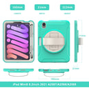 For iPad mini 6 360 Degree Rotation PC + TPU Protective Case with Holder & Hand-strap