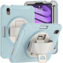 For iPad mini 6 360 Degree Rotation PC + TPU Protective Case with Holder & Hand-strap