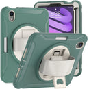 For iPad mini 6 360 Degree Rotation PC + TPU Protective Case with Holder & Hand-strap