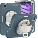 For iPad mini 6 360 Degree Rotation PC + TPU Protective Case with Holder & Hand-strap