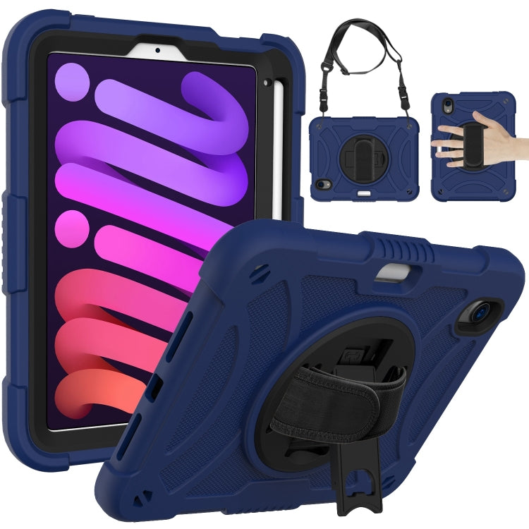 For iPad mini 7 Shockproof PC + Silicone Combination Tablet Case with Stand & Shoulder Strap