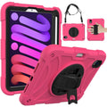 For iPad mini 7 Shockproof PC + Silicone Combination Tablet Case with Stand & Shoulder Strap