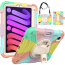 For iPad mini 6 Shockproof PC + Silicone Combination Tablet Case with Stand & Shoulder Strap