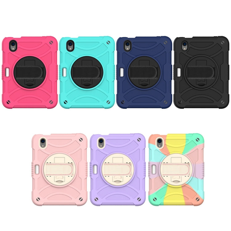 For iPad mini 7 Shockproof PC + Silicone Combination Tablet Case with Stand & Shoulder Strap