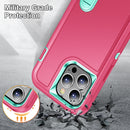 For iPhone 13 3 in 1 Rugged Holder Phone Case
