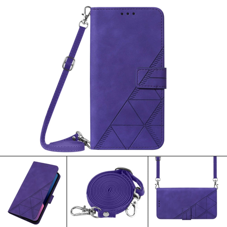 For Samsung Galaxy S22 Ultra 5G Crossbody 3D Embossed Flip Leather Phone Case