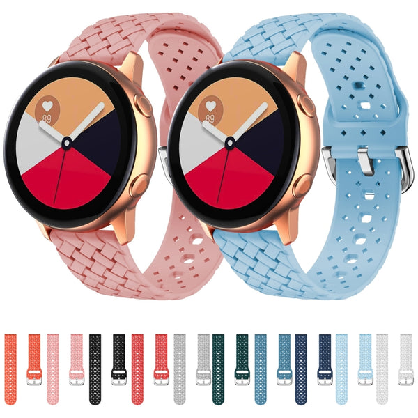 For Samsung Galaxy Watch 7/6/4/5 20mm Weave Texture Silicone Watch Band