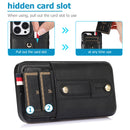For iPhone 13 Wristband Kickstand Wallet Leather Phone Case