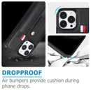 For iPhone 13 Wristband Kickstand Wallet Leather Phone Case