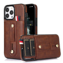 For iPhone 13 Wristband Kickstand Wallet Leather Phone Case