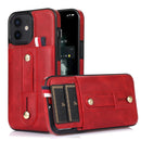 For iPhone 13 Wristband Kickstand Wallet Leather Phone Case