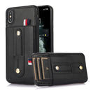 For iPhone 13 Wristband Kickstand Wallet Leather Phone Case