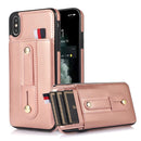 For iPhone 13 Wristband Kickstand Wallet Leather Phone Case