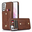 For Samsung Galaxy S22 Ultra 5G Wristband Kickstand Wallet Leather Phone Case