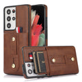 For Samsung Galaxy S22 Ultra 5G Wristband Kickstand Wallet Leather Phone Case