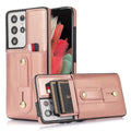 For Samsung Galaxy S22 Ultra 5G Wristband Kickstand Wallet Leather Phone Case