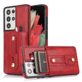 For Samsung Galaxy S22 Ultra 5G Wristband Kickstand Wallet Leather Phone Case