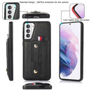 For Samsung Galaxy S22 Ultra 5G Wristband Kickstand Wallet Leather Phone Case