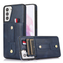 For Samsung Galaxy S22 Ultra 5G Wristband Kickstand Wallet Leather Phone Case