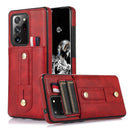 For Samsung Galaxy S22 Ultra 5G Wristband Kickstand Wallet Leather Phone Case