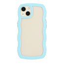 For iPhone 13 Pro Max Candy Colour Wave TPU Clear PC Phone Case