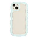 For iPhone 13 Pro Max Candy Colour Wave TPU Clear PC Phone Case