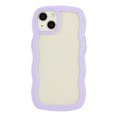For iPhone 13 Pro Max Candy Colour Wave TPU Clear PC Phone Case