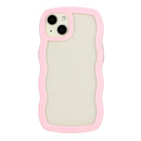 For iPhone 13 Pro Max Candy Colour Wave TPU Clear PC Phone Case