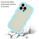 For iPhone 13 Pro Max Candy Colour Wave TPU Clear PC Phone Case