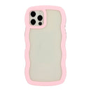For iPhone 11 Pro Max Candy Colour Wave TPU Clear PC Phone Case