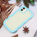 For iPhone 11 Pro Max Candy Colour Wave TPU Clear PC Phone Case