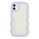 For iPhone 11 Pro Max Candy Colour Wave TPU Clear PC Phone Case
