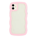 For iPhone 11 Pro Max Candy Colour Wave TPU Clear PC Phone Case