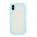 For iPhone 13 Pro Max Candy Colour Wave TPU Clear PC Phone Case