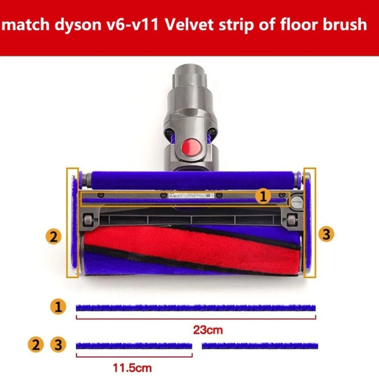 Soft Velvet Floor Brush Hose Strips For Dyson V7 / V8 / V10 / V11, 3 in 1 Velvet Strip Hose, 2 in 1 Velvet Strip