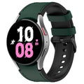 For Samsung Galaxy Watch 5 44mm / 40mm Silicone Leather Black Buckle Watch Band