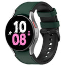 For Samsung Galaxy Watch 5 44mm / 40mm Silicone Leather Black Buckle Watch Band